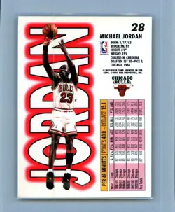 1993 Fleer Michael Jordan #28 Raw Basketball Card - Iconic Sports Collectible - Image 2
