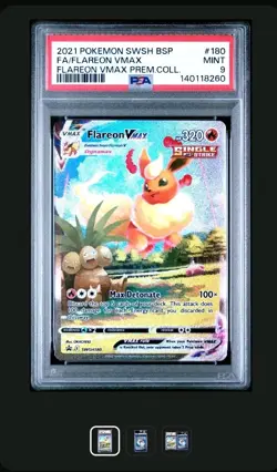 Flareon VMAX SWSH180 SWSH: Sword & Shield Promo Cards Holo PSA 9 - Image 1