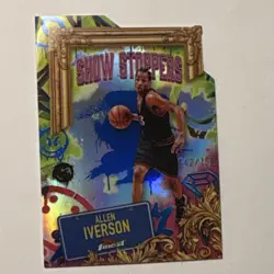 Topps 2024-25 Finest Showstoppers Allen Iverson #S-19 Blue Refractor 76ers /150 - Image 1