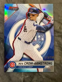 2025 Topps Bowman's Best Pete Crow-Armstrong Blue/green Refractor #15/199 Cubs - Image 1