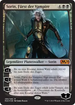 MTG Magic the Gathering Planeswalker Sorin Furst der Vampire M20 mythic foil de - Image 1