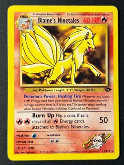 Blaine's Ninetales 21/132 Gym Challenge Rare - Pokemon Card LP - Image 1