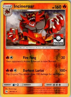 Incineroar - (Pokemon League) Promo League & Championship Cards 026/149 - Image 1