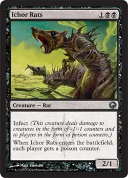 MTG Ichor Rats - Foil, Scars of Mirrodin, Moderately Played, English - Image 1
