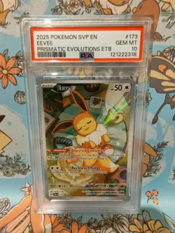 2025 POKEMON SVP EN-SV PRISMATIC EVOLUTIONS ELITE TRAINER BOX 173 EEVEE PSA 10 - Image 1