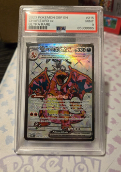 2023 POKEMON OBF EN-OBSIDIAN FLAMES ULTRA RARE #215 CHARIZARD EX PSA 9 Mint - Image 1