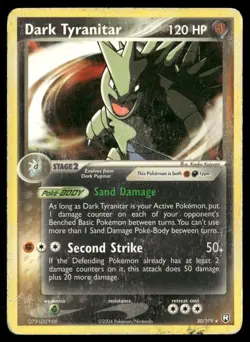 Dark Tyranitar 20/109 Rare Team Rocket Returns Pokemon Damaged - Image 1