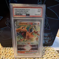 Pokemon TCG Charizard VSTAR Sword & Shield: Brilliant Stars 018/172 PSA 9 Mint - Image 2