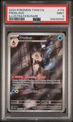 2024 POKEMON TWM EN-TWILIGHT MASQUERADE #174 FROSLASS ILLUSTRATION RARE PSA 9 - Image 1