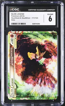 CGC 6 Ho-Oh LEGEND 2010 HeartGold & SoulSilver #111/123 Holo 2010 Pokemon - Image 1