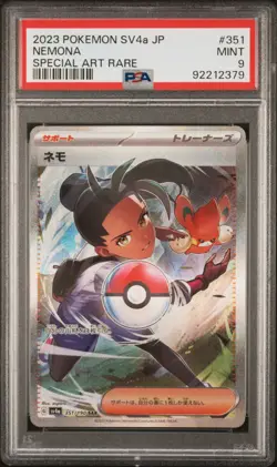 2023 POKEMON JAPANESE SV4A-SHINY TREASURE EX #351 NEMONA SPECIAL ART RARE PSA 9 - Image 1