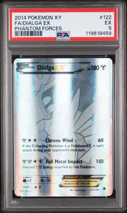 2014 Pokemon Phantom Forces Dialga EX 122/119 PSA 5 - Image 1