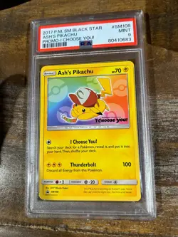 POKEMON 2017 Promo I Choose You! ASH'S PIKACHU #SM108 PSA 9 Mint RARE - Image 1