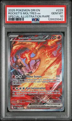 Pokemon Team Rocket's Moltres ex #229 Destined Rivals SIR PSA 10 GEM MINT - Image 1