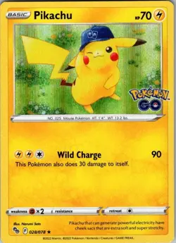 Pikachu (28) Holo Rare Pokemon GO 028/078 - Image 1
