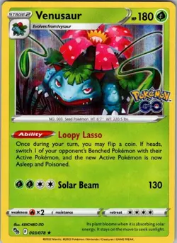 Venusaur Holo Rare Pokemon GO 003/078 - Image 1