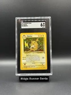 Pokemon TCG 1999 Fossil RAICHU Holographic SGC 6 - Image 1