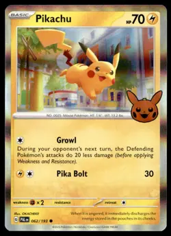 Pikachu 018/091 Holo Holo Rare Trick or Trade BOOster 2024 Pokemon Holo LP - Image 1
