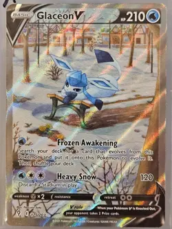 Pokemon Glaceon V (Alternate Full Art) 175/203 SWSH07: Evolving Skies Holo NM - Image 1