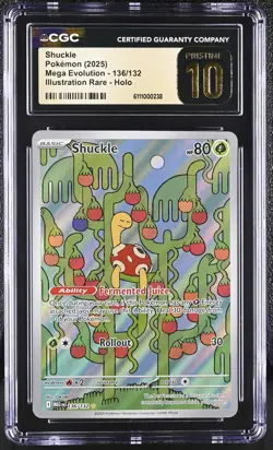 SHUCKLE Mega Evolution Illustration Rare #136 CGC Pristine 10 Pokemon - Image 1