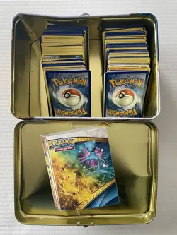 Lot of 350 Mixed Pokemon Cards With Tin Case - Image 1