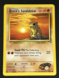 Brock's Sandshrew 72/132 WOTC Gym Heroes - Non-Holo Common Pokemon Card LP - Image 1