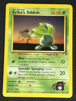 Erika's Oddish 78/132 WOTC Gym Heroes - Non-Holo Common Pokemon Card NM - Image 1