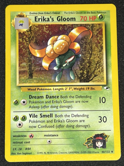 Erika's Gloom 46/132 WOTC Gym Heroes - Non-Holo Uncommon Pokemon Card MP - Image 1