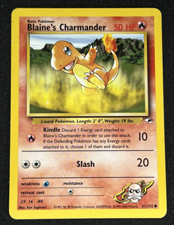 Blaine's Charmander 61/132 WOTC Gym Heroes - Non-Holo Common Pokemon Card MP - Image 1