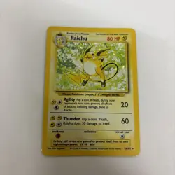 Pokemon Card Raichu Holo Base Set 14/102 WOTC 1999 Vintage Rare - Image 1