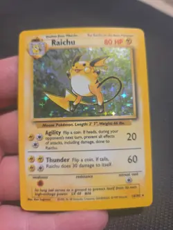 Raichu 14/102 Base Set Holo Rare Pokemon TCG 1999 LP - Image 1