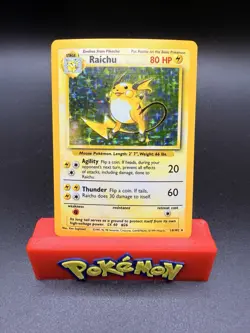 Raichu Holo Rare Pokemon 14/102 NM WOTC Base Set 1999 Unlimited Vintage Pokemon - Image 1