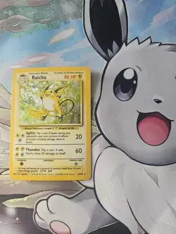 Raichu Holo Rare 14/102 Base Set WOTC 1999 Vintage Pokemon Card LP/MP Condition - Image 1