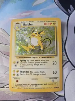 Raichu Holo Rare 14/102 Base Set WOTC 1999 Vintage Pokemon Card LP/MP Condition - Image 3