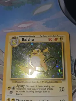 Raichu Holo Rare 14/102 Base Set WOTC 1999 Vintage Pokemon Card LP/MP Condition - Image 4