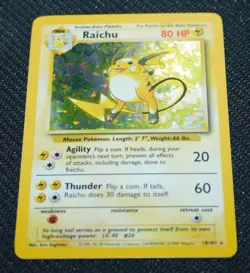 Raichu 14/102 Holo Rare Unlimited Base Set 1999 - Pokemon Card TCG (NM) - Image 3