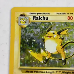 Raichu 14/102 Holo Rare Base Set TCG 1999 Pokemon Card LP - Image 3
