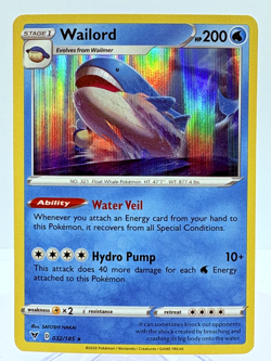 Wailord 032/185 Holo Rare Vivid Voltage Pokemon Holo NM - Image 1