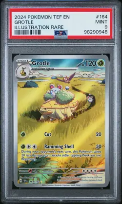 2024 POKEMON TEF EN-TEMPORAL FORCES #164 GROTLE ILLUSTRATION RARE PSA 9 - Image 1