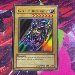 Yugioh Gaia the Fierce Knight LOB-E004 Ultra Rare Unlimited LP - MP - Image 1