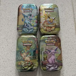 Pokemon Prismatic Evolutions Sealed Mini Tins x4 - Fast Shipping - Image 1