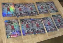 Ten (10) ONE PIECE Monkey D. Luffy US Voyage College Basketball Promo Cards New - Image 1