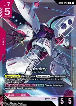 GD02-036 Qubeley : LR Holofoil Gundam TCG Card : GD02: Dual Impact - Image 1