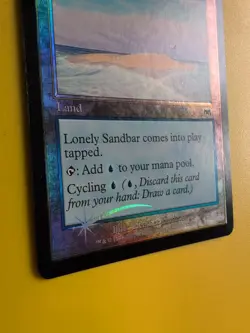 lonely Sandbar. Land. Onslaught. MTG Card. Old vintage FOIL. Shooting star. - Image 5