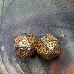 X2 MTG Kaldheim Gold Oversized Spindown Dice D20 LOT OF 2 - Magic the Gathering - Image 3