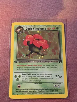 Pokemon TCG | Dark Vileplume Holo 1st Edition Team Rocket | LP w/ Swirl - Image 1