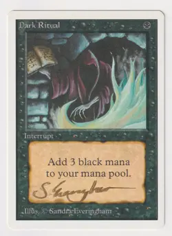 Gold Signed Dark Ritual LP Unlimited Artist Sandra Everingham 1993 MTG Magic! - Image 1