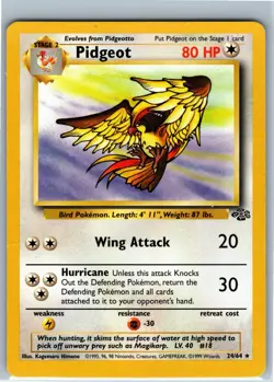 Pokemon TCG Pidgeot 24/64 Jungle Rare Non Holo WOTC Vintage 1999 HP - Image 1