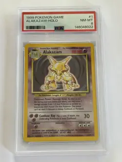 1999 Pokemon Game Alakazam-Holo 1/102 PSA 8 New Grade - Image 1