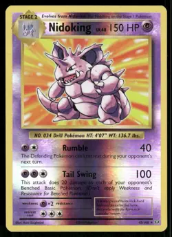 Pokemon Cards Nidoking 45/108 Reverse Holo Evolutions Holo Rare NM - Image 1